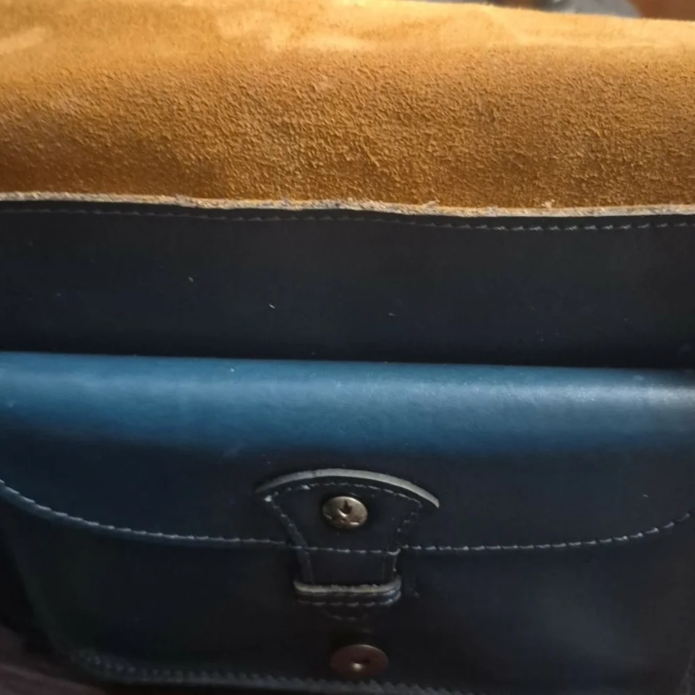 Patricia Nash Embossed Floral Leather Crossbody — Teal Blue
